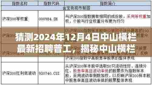揭秘中山横栏普工招聘内幕与巷弄特色小店探秘之旅！