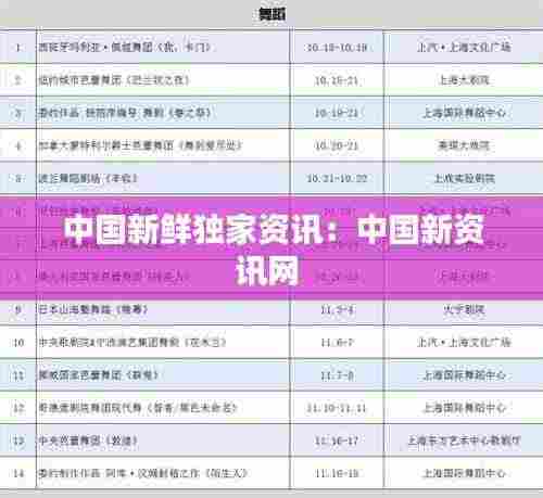 中国新鲜独家资讯:中国新资讯网
