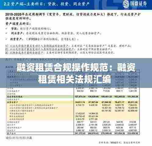 融资租赁合规操作规范:融资租赁相关法规汇编