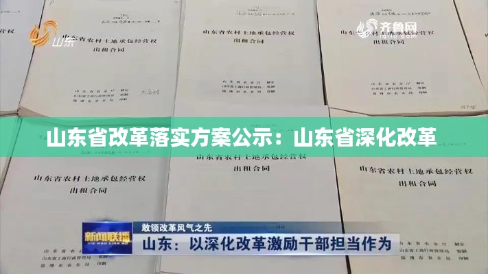 山东省改革落实方案公示:山东省深化改革