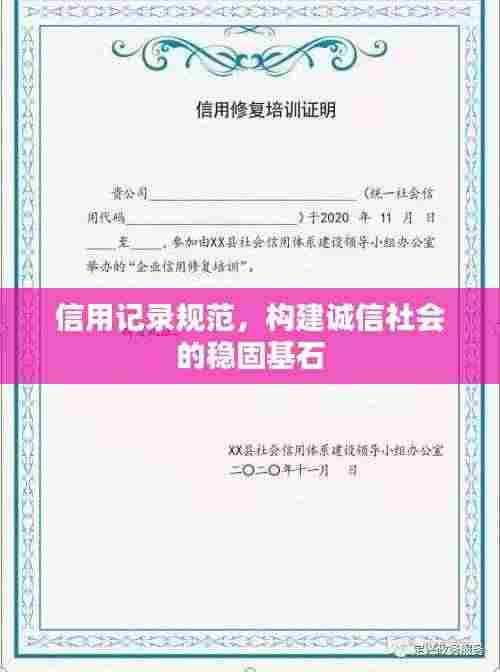 信用记录规范，构建诚信社会的稳固基石